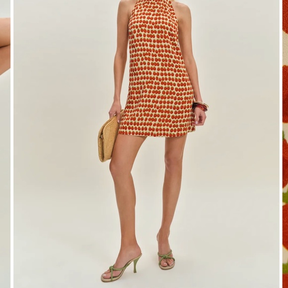 Reformation Avielle Dress in Fresh Tomatoes - Picture 5 of 6